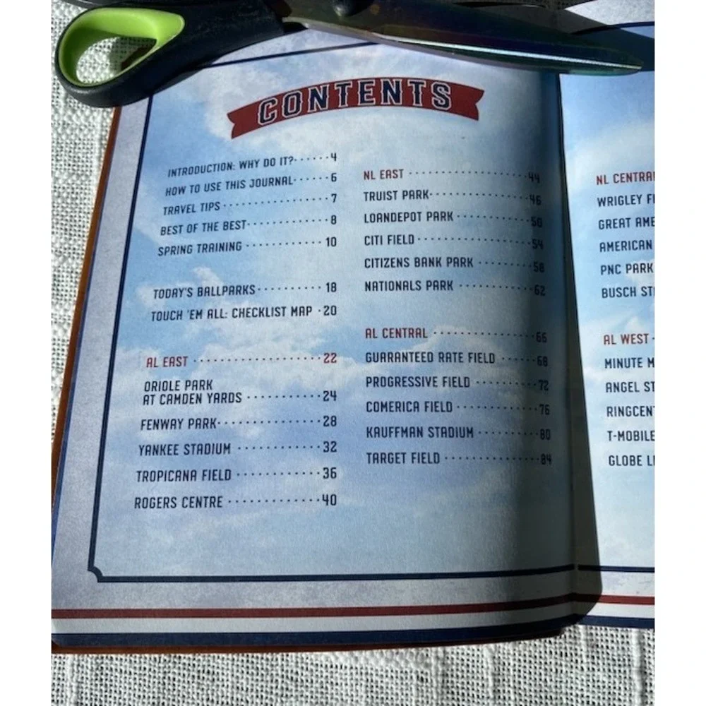 The Ballpark‎ Bucket List MLB Stadium Travel Journal Baseball Fan Gift Book